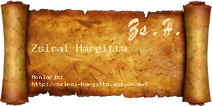 Zsirai Hargitta névjegykártya